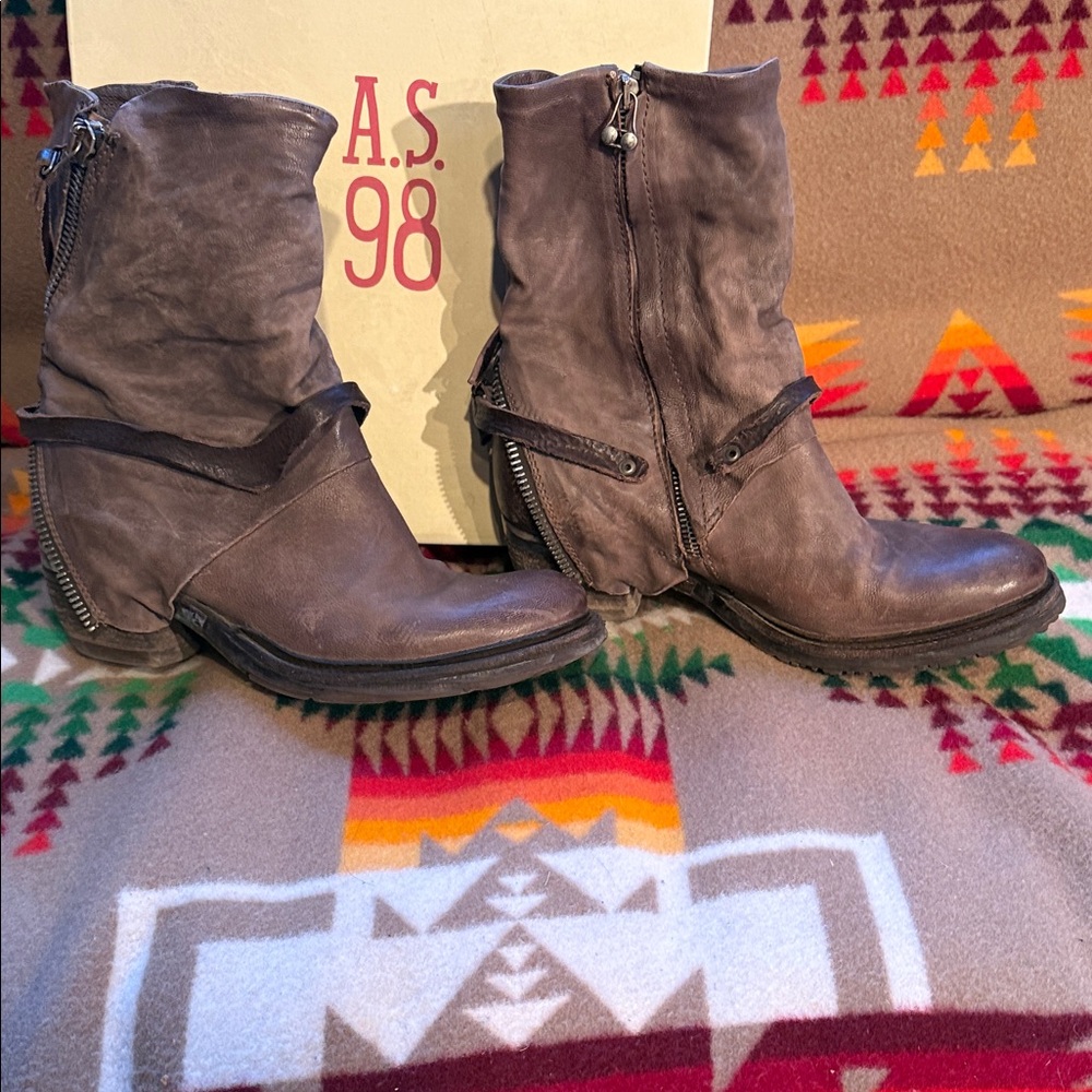 A.S.98 Women's Distressed Ankle Boots